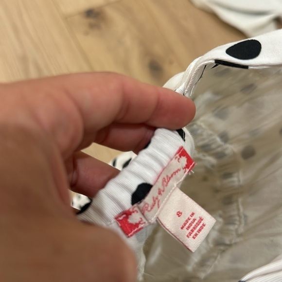 Ruby Bloom polka dot girls dress bow back 8 white black - Picture 3 of 4